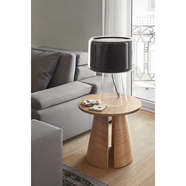 Kerek tárolóasztal tölgyfa dekorral ø 50 cm Cep – Teulat-image-1