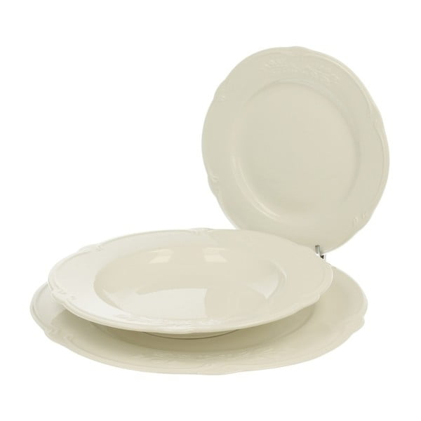 Luxury 18 részes fehér porcelán étkészlet - Duo Gift