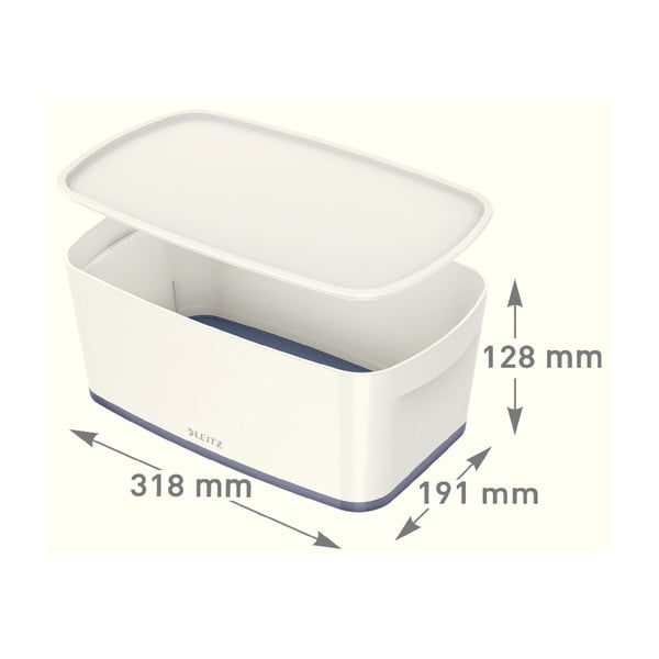 Office fehér-türkizkék fedeles tárolódoboz, térfogat 5 l - Leitz-image-4