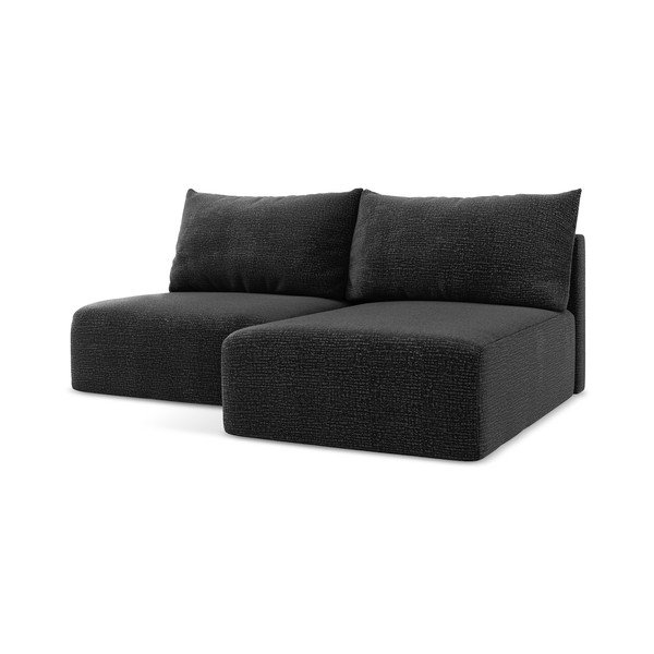 Fekete kinyitható-tárolóhelyes sarokkanapé (jobb oldali) Kalena – Makamii-image-1