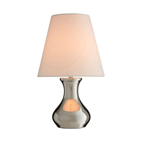 Krémszínű-ezüstszínű fém asztali lámpa textil búrával (magasság 36 cm) Nell – Premier Housewares-image-1