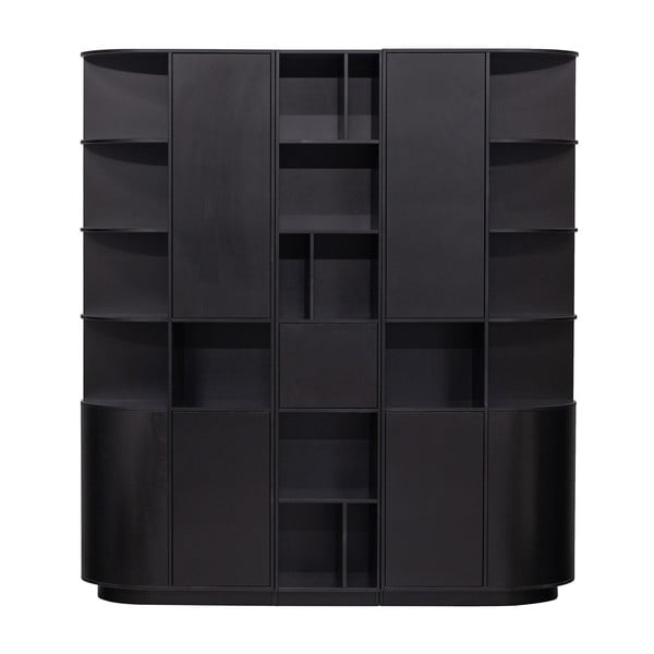 Fekete borovi fenyő moduláris könyvespolc 196x210 cm Finca – WOOOD