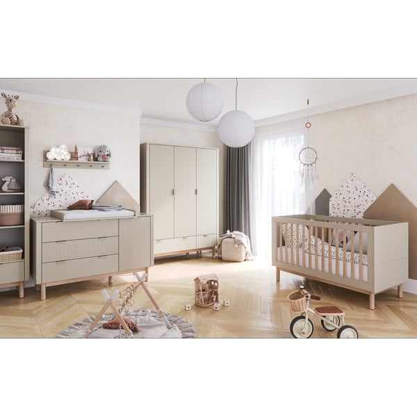 Bézs alacsony gyerek komód 144,5x52 cm Miloo – Pinio-image-1