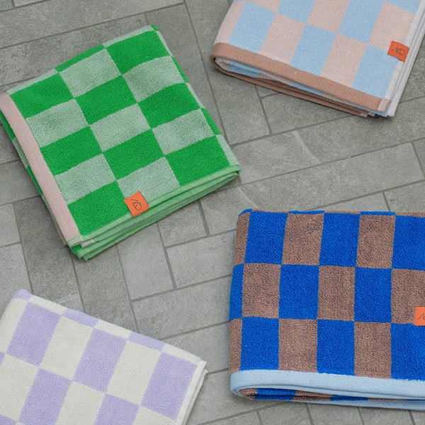 Kék-rózsaszín organikus pamut törölköző szett 2 db-os 40x55 cm Retro – Mette Ditmer Denmark-image-3