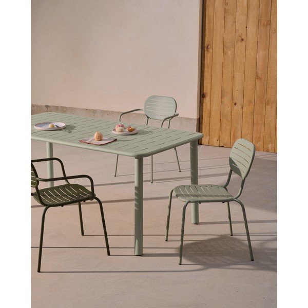 Acél kerti étkezőasztal 90x180 cm Brai – Kave Home-image-1