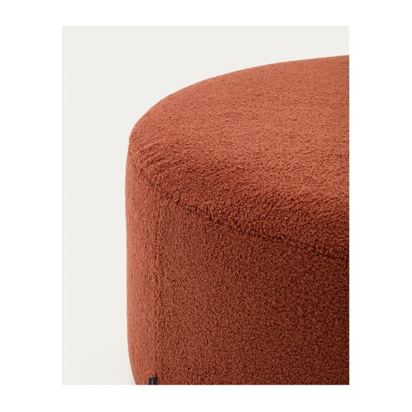 Terrakotta színű buklé puff Kaeli – Kave Home-image-1