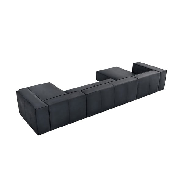Sötétkék bőr sarokkanapé (U alakú) Madame – Windsor & Co Sofas-image-2