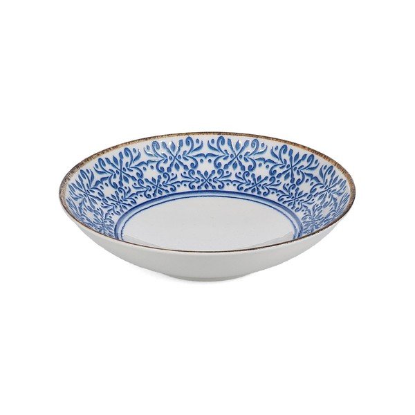 Fehér-kék porcelán leveses tálka 1 l Azul – BonBistro