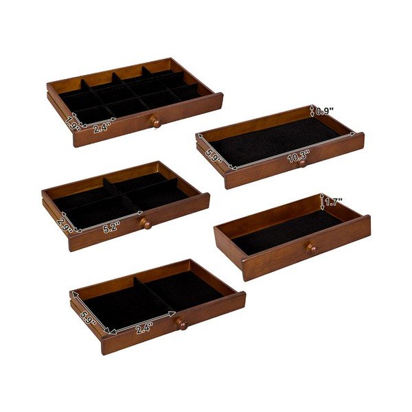 5 fiókos ékszertartó fából - Songmics-image-2