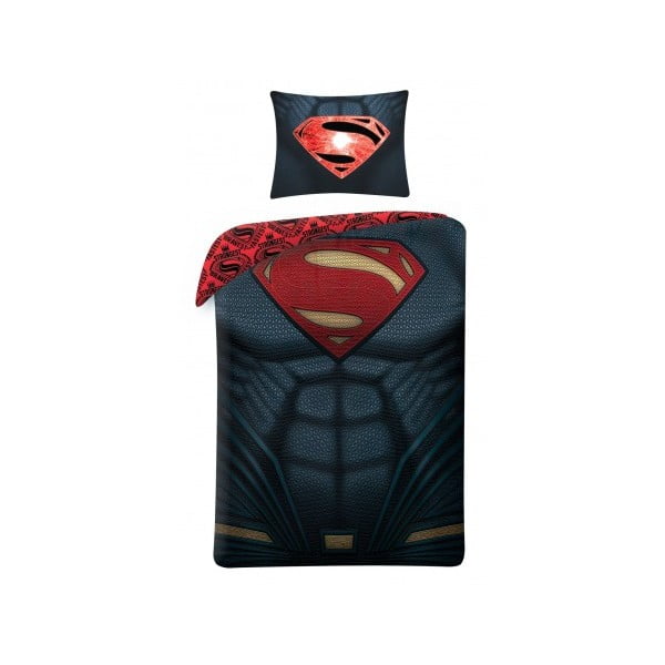 Superman fekete pamut gyerek ágyneműhuzat, 140 x 200 cm - Halantex