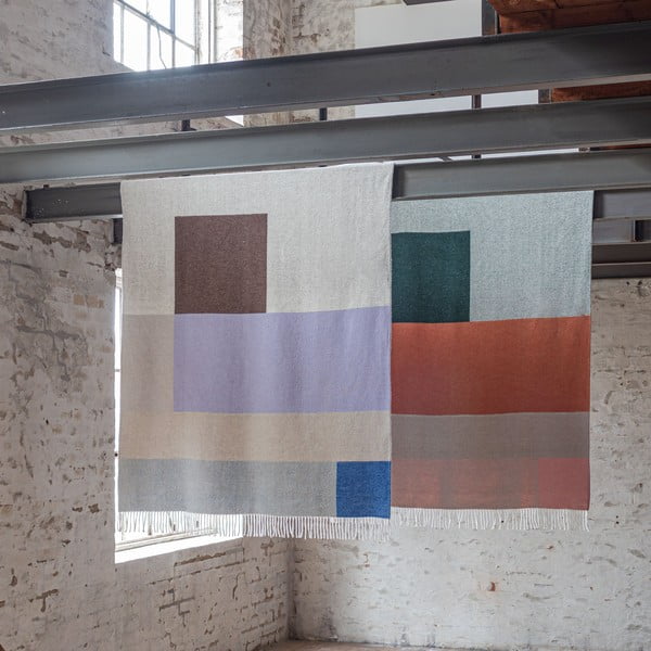 Levendula színű-bézs takaró 125x190 cm Brick – Mette Ditmer Denmark-image-3