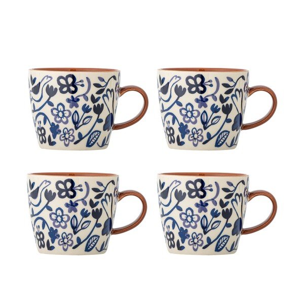 Kék-krémszínű kőedény bögre szett 4 db-os 300 ml Figuria – Bloomingville