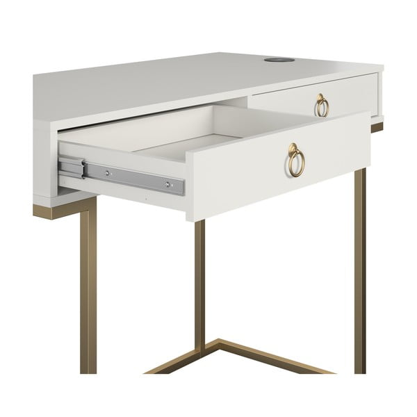 Camila fehér íróasztal - CosmoLiving by Cosmopolitan-image-2
