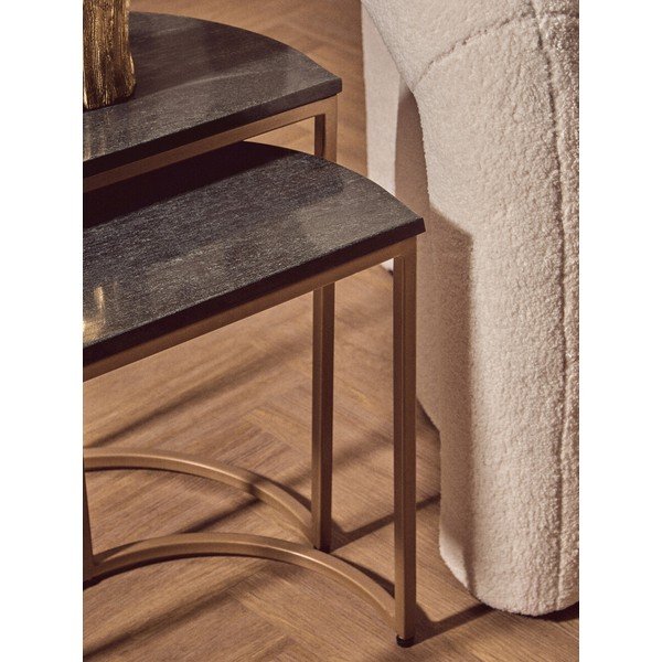 Tárolóasztal szett 2 db-os márvány asztallappal 28x45 cm Varana – Premier Housewares-image-4