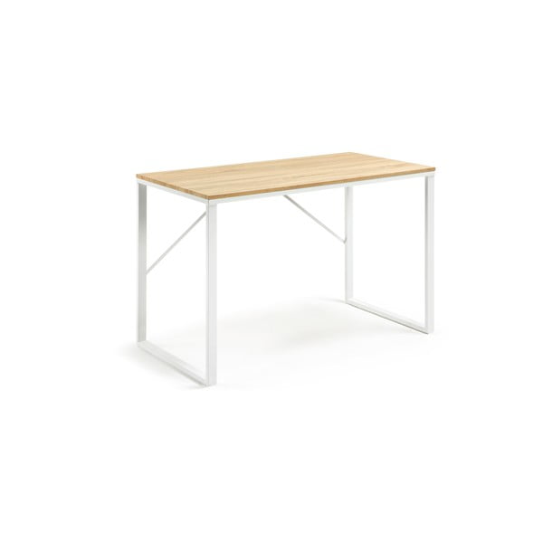 Lisbet fehér íróasztal fa dekoros asztallappal - Kave Home-image-3