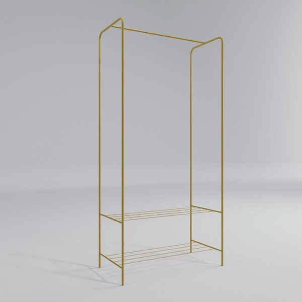 Aranyszínű fém ruhatartó állvány Frankenthal – Kalune Design-image-3