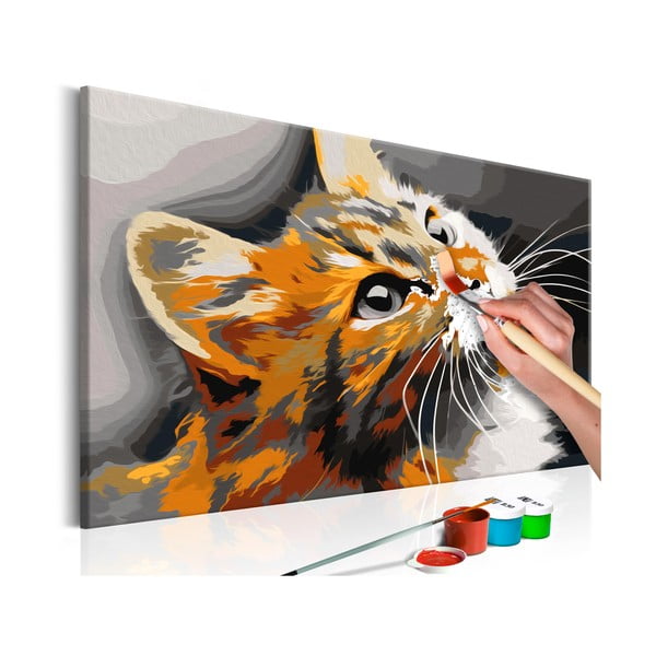 Red Cat DIY készlet, saját vászonkép festése, 60 x 40 cm - Artgeist