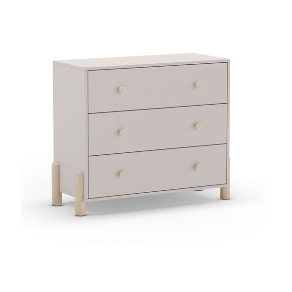 Krémszínű borovi fenyő alacsony gyerek komód 90x80 cm Enola – Marckeric-image-3