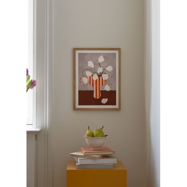 Poszter 50x70 cm White Flowers in Striped Vase – Frankie Penwill – The Poster Club-image-1