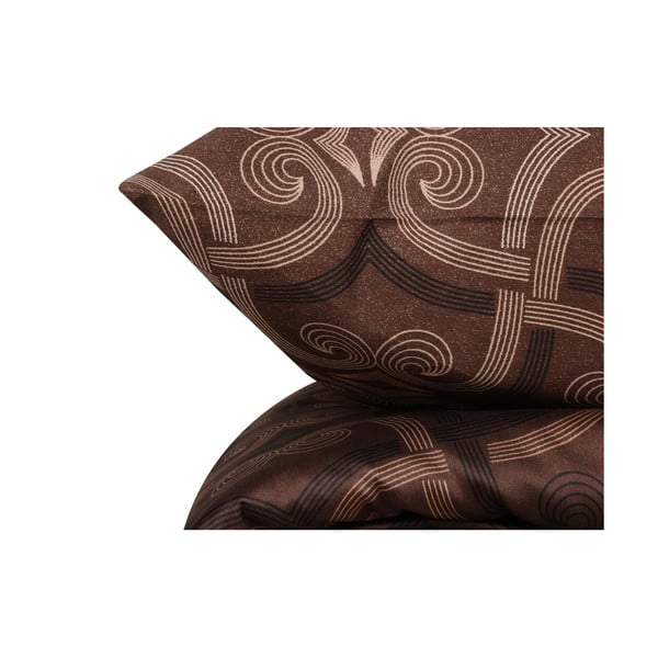 Barna kétszemélyes pamut-szatén ágyneműhuzat 200x200 cm Pandora – Mijolnir-image-4