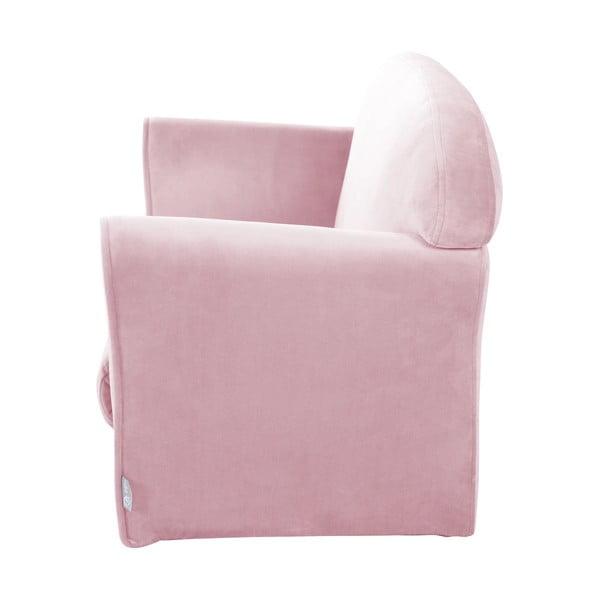 Világos rózsaszín bársony gyerek kanapé 78 cm Lil Sofa – Roba-image-2