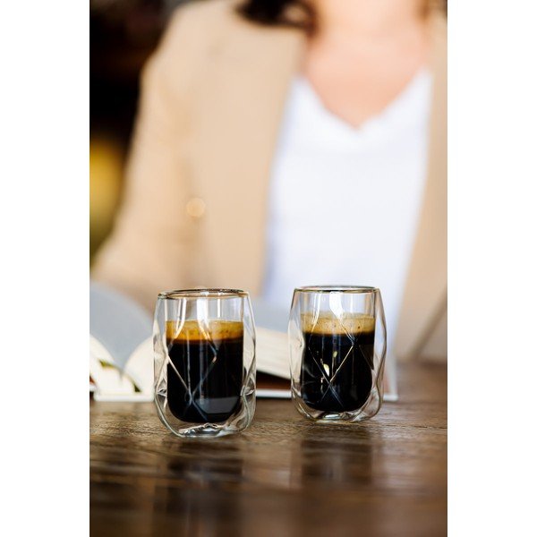 Duplafalú eszpresszó bögre szett 2 db-os 100 ml Geo – Vialli Design-image-1