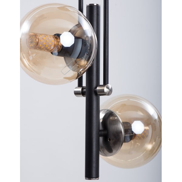 Fekete mennyezeti lámpa üveg búrával ø 15 cm Libra – Squid Lighting-image-3