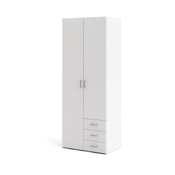 Fehér ruhásszekrény 78x200 cm Space – Tvilum-image-3