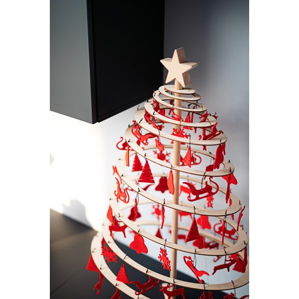 Small csillag csúcsdísz fából, dekorációs karácsonyfára - Spira-image-1