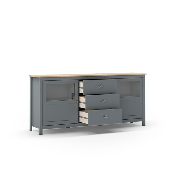 Szürkészöld borovi fenyő komód 180x80x40 cm Misti – Marckeric-image-2