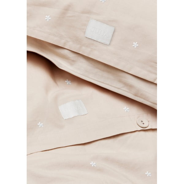 Bézs egyszemélyes pamut-perkál ágyneműhuzat 140x200 cm Daisy – JUNA-image-3