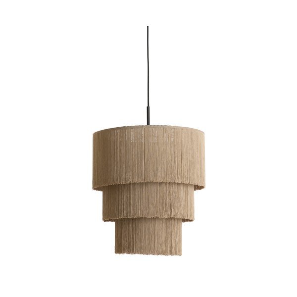 Szürkésbarna függőlámpa textil búrával ø 10 cm Malaika – Light & Living