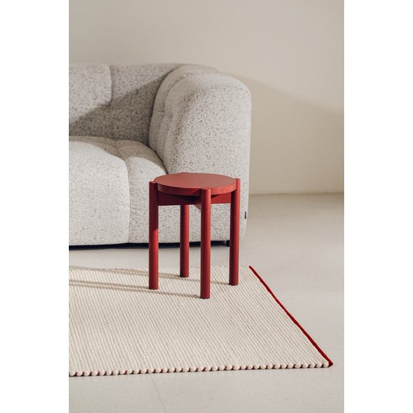 Piros-bézs kézi szövésű gyapjú futószőnyeg 80x170 cm Lenu – noo.ma-image-1