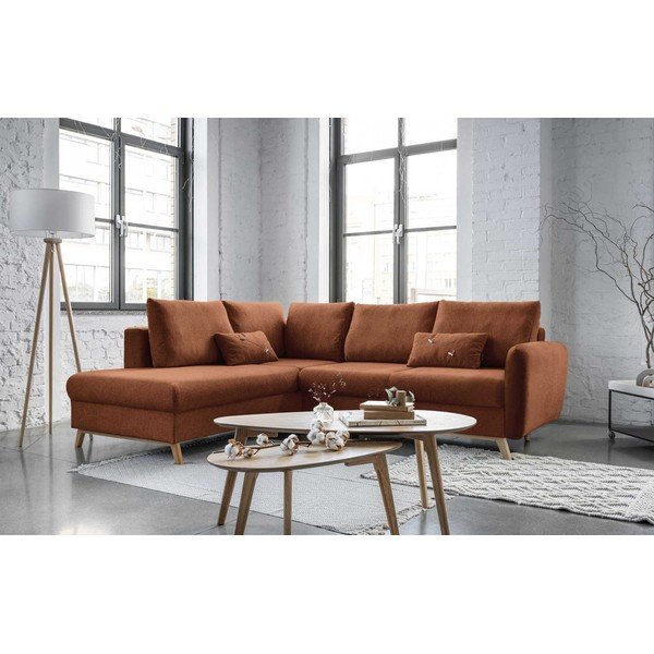 Scandic Lagom L narancssárga kinyitható kanapé, bal oldalas - Miuform-image-3