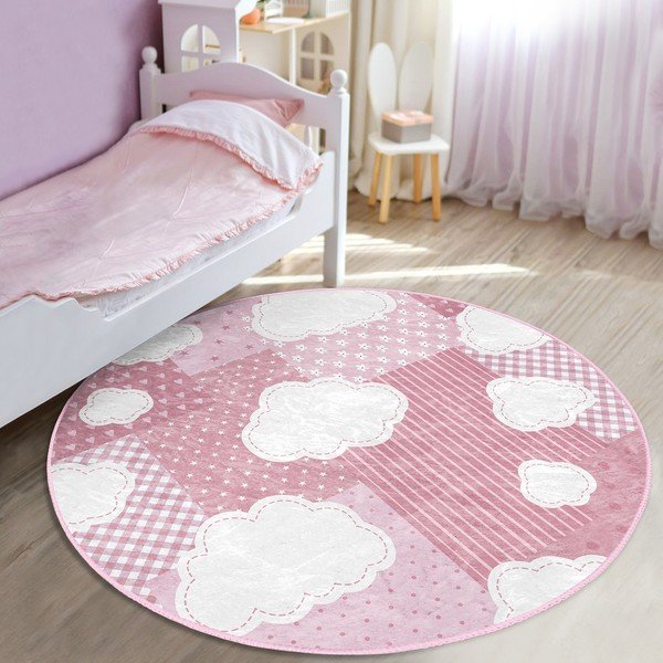 Rózsaszín gyerek szőnyeg ø 100 cm Comfort – Mila Home-image-3