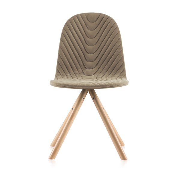 Mannequin Wave bézs szék natúr lábakkal - Iker