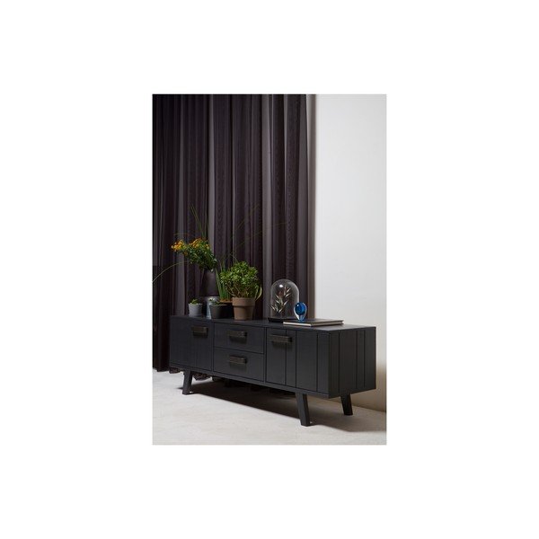 Fekete borovi fenyő TV-állvány 150x55 cm Watch – De Eekhoorn-image-2