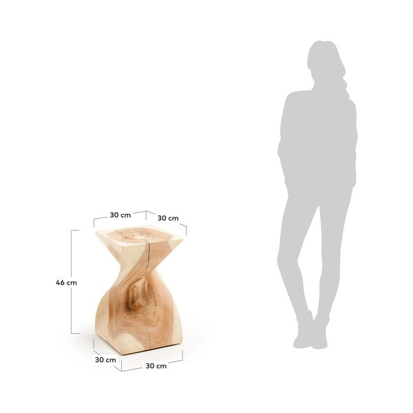 Munggur fa tárolóasztal 30x30 cm Hakon – Kave Home-image-4