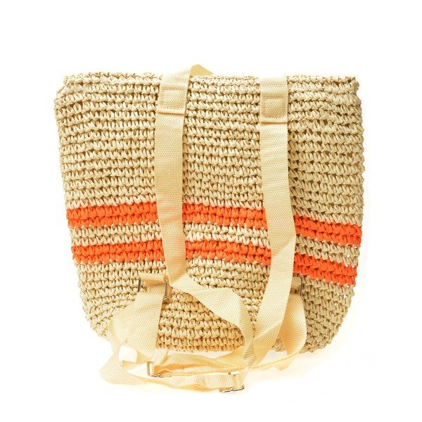 Orange női szalma hátitáska - Mangotti Bags-image-1