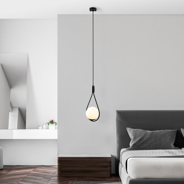 Fekete függőlámpa üveg búrával Sessiz – Opviq lights-image-3