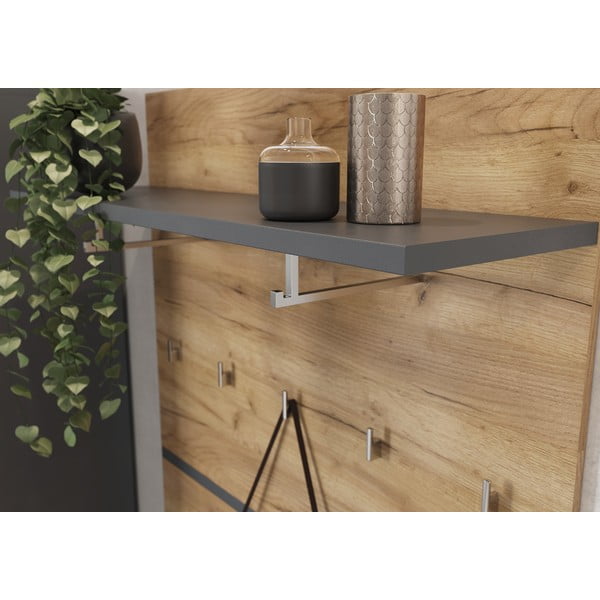 Natúr színű fogas panel tölgyfa dekorral Lissabon – Germania-image-3