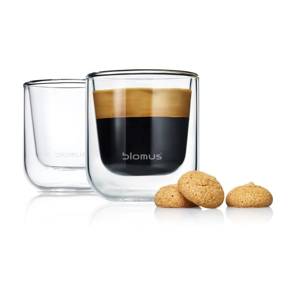 Duplafalú pohár szett 2 db-os 80 ml Nero – Blomus-image-2