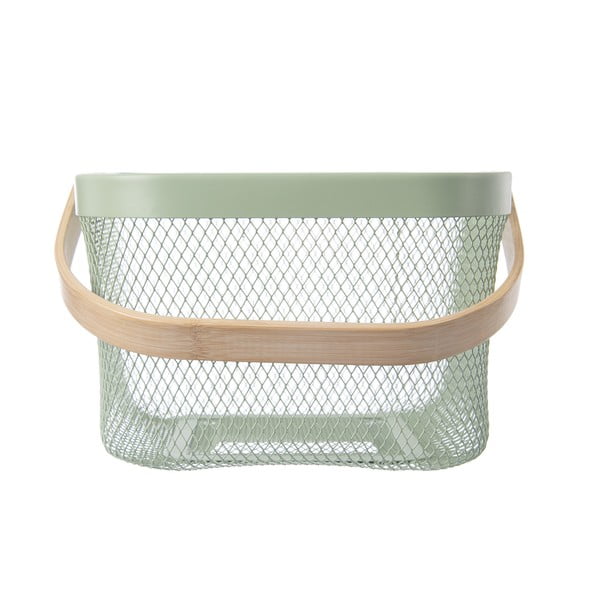 Fémhuzalos fém tárolókosár 24,5x24,5x30 cm Greenish – Orion-image-2