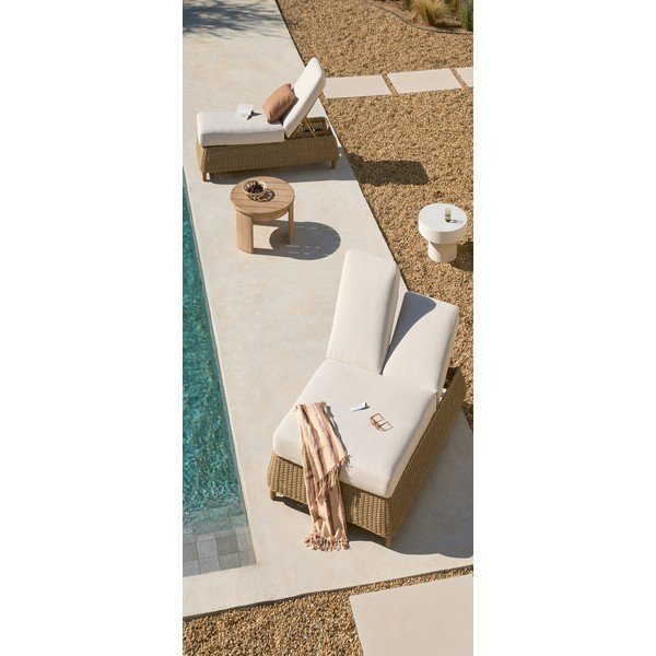 Téglavörös kétszemélyes rattan állítható kerti napozóágy Meria – Kave Home-image-2