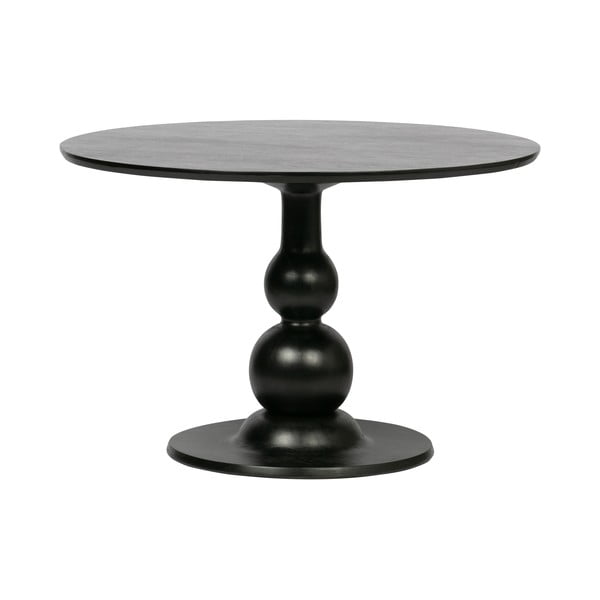 Blanco fekete kerek étkezőasztal mangófából, ⌀ 120 cm - BePureHome