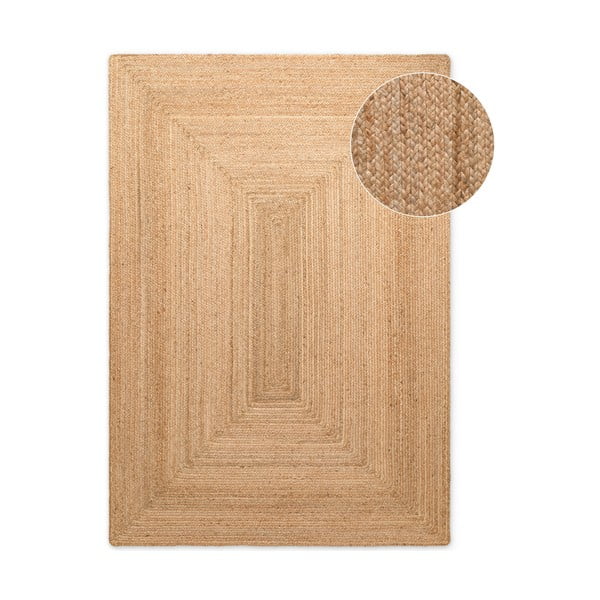 Natúr színű kétoldalas kézi szövésű juta szőnyeg 200x300 cm Sharmila Natural Brown – Hanse Home