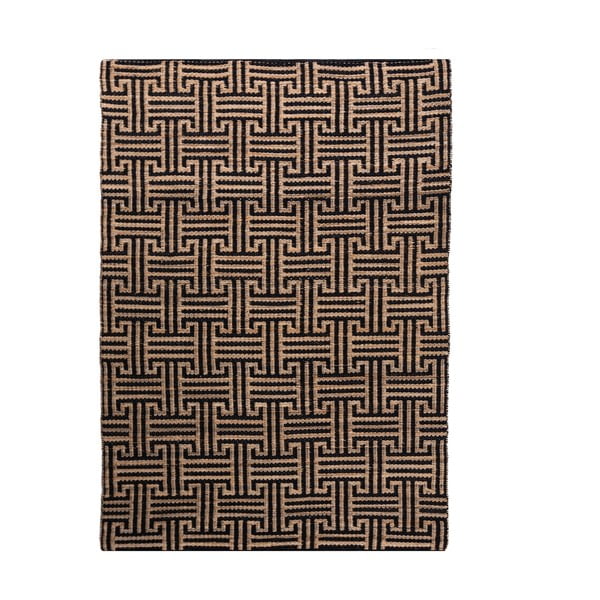 Fekete-natúr színű kézi szövésű jutakeverék szőnyeg 160x230 cm Meander Jute – Flair Rugs