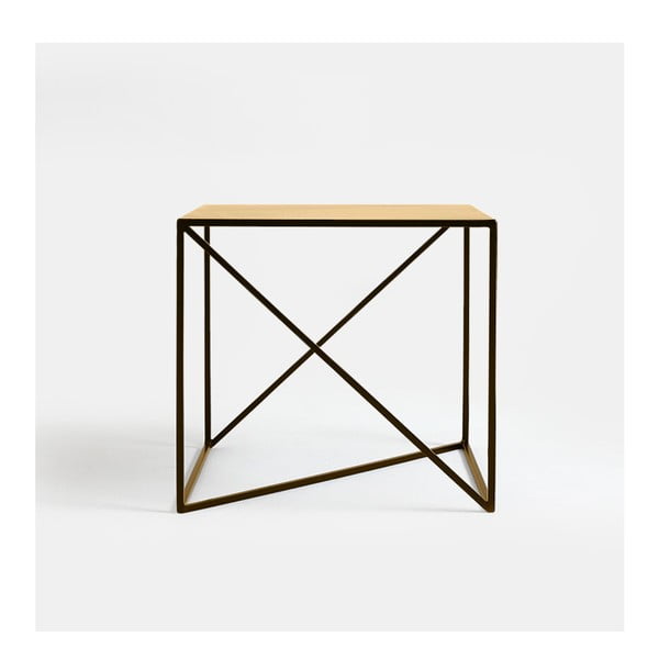 Memo aranyszínű tárolóasztal, 50 x 50 cm - Custom Form