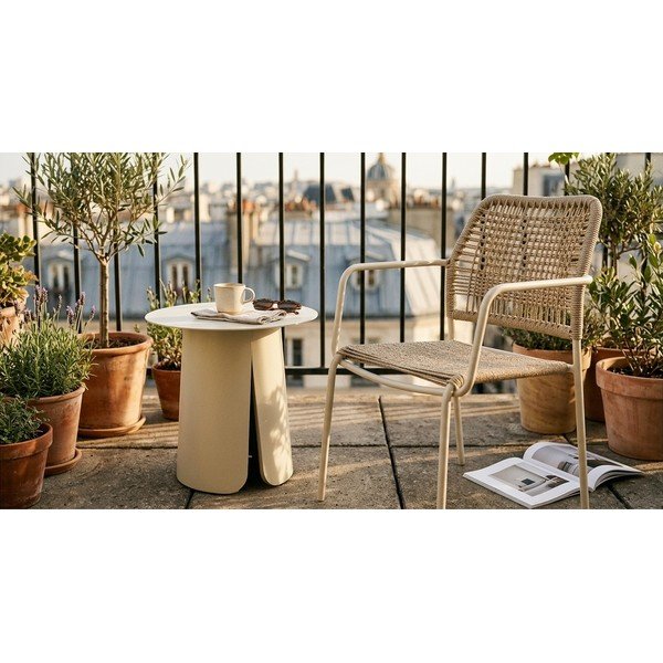 Bézs-natúr színű fém kerti szék Jable – Bizzotto-image-4