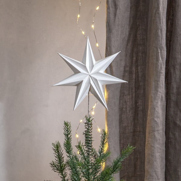 Fehér világító karácsonyfa csúcsdísz Isa - Star Trading